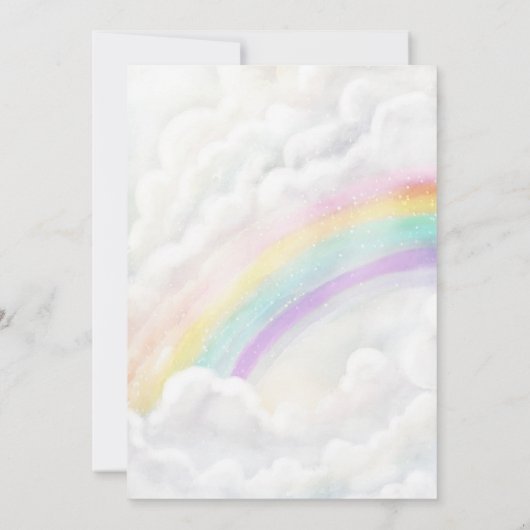 Magical Unicorn Party Rainbow Girl Pastel Geburtst Einladung (Rückseite)