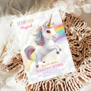 Magical Unicorn Party Rainbow Girl Pastel Geburtst Einladung