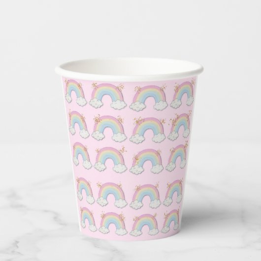 Magical Unicorn Pastel Rainbow Party Pappbecher (Vorderseite)