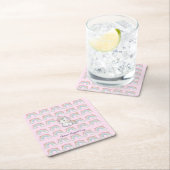 Magical Unicorn Pastel Rainbow Party Rechteckiger Pappuntersetzer (Vor Ort)