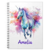 Magical Unicorn Personalisiert Kid Sketchbook Scho Notizblock (Vorderseite)