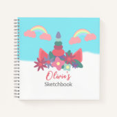 Magical Unicorn Personalisiert Kids Sketchbook Notizblock (Vorderseite)