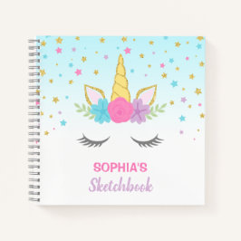 Magical Unicorn Personalisiert Kids Sketchbook Notizblock