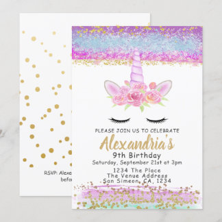Magical Unicorn Personalisierte Geburtstagsparty Einladung