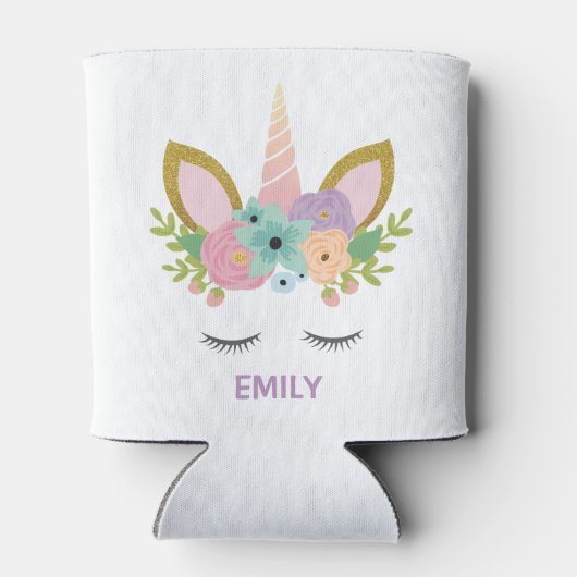 Magical Unicorn Personalisierter Name Glitzer mädc Dosenkühler (Rückseite)