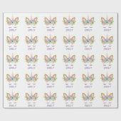 Magical Unicorn Personalisierter Name Glitzer mädc Geschenkpapier (Flach)
