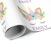 Magical Unicorn Personalisierter Name Glitzer mädc Geschenkpapier (Rolleneckpunkt)