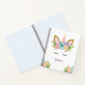 Magical Unicorn Personalisierter Name Glitzer mädc Notizblock (Innenseite)