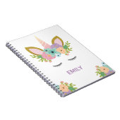 Magical Unicorn Personalisierter Name Glitzer mädc Notizblock (Rechte Seite)