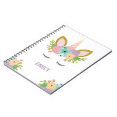 Magical Unicorn Personalisierter Name Glitzer mädc Notizblock (Linke Seite)