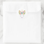 Magical Unicorn Personalisierter Name Glitzer mädc Runder Aufkleber (Tasche)