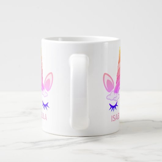 Magical Unicorn Personalized Name Jumbo-Tasse (Rückseite)