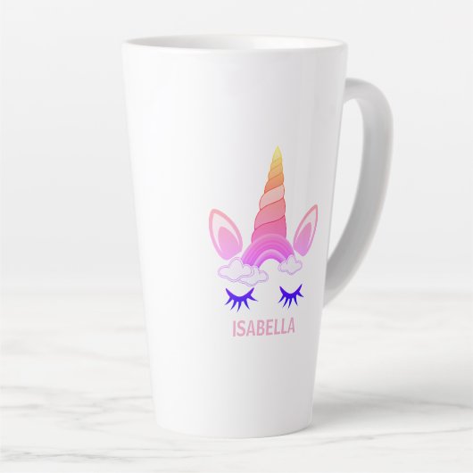Magical Unicorn Personalized Name Milchtasse (Rechte Ecke)