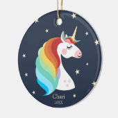 Magical Unicorn Personalized Rainbow Christmas Keramik Ornament (Links)