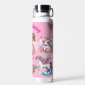 Magical Unicorn Photo Birthday Water Bottle Gift Trinkflasche (Rückseite)