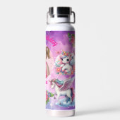 Magical Unicorn Photo Birthday Water Bottle Gift Trinkflasche (Rückseite)