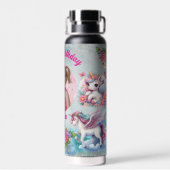 Magical Unicorn Photo Birthday Water Bottle Gift Trinkflasche (Rückseite)
