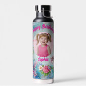 Magical Unicorn Photo Birthday Water Bottle Gift Trinkflasche (Links)