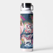 Magical Unicorn Photo Birthday Water Bottle Gift Trinkflasche (Rückseite)