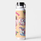 Magical Unicorn Photo Birthday Water Bottle Gift Trinkflasche (Rückseite)