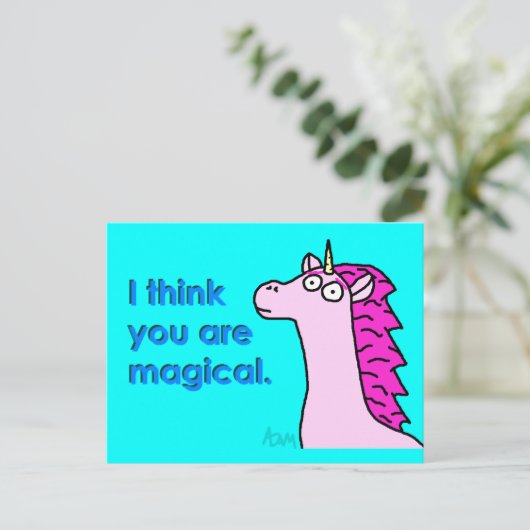Magical Unicorn Postkarte (Stehend Vorderseite)