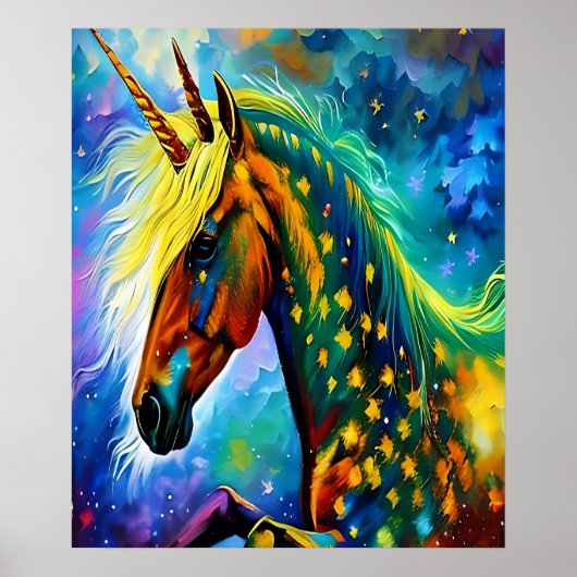 Magical Unicorn Printable Kunst, Dichtung und Musi Poster (Vorne)
