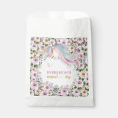 Magical Unicorn Purple Flower birthday Geschenktütchen (Vorderseite)