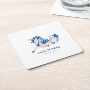 Magical Unicorn Rainbow 5. Geburtstagsparty Rechteckiger Pappuntersetzer