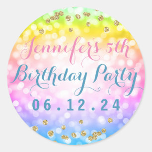 Magical Unicorn Rainbow Baby Kindergeburtstag Part Runder Aufkleber