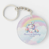 Magical Unicorn Rainbow Birthday Acrylic Schlüssel Schlüsselanhänger (Vorderseite)