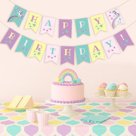 Magical Unicorn Rainbow Birthday Banner
