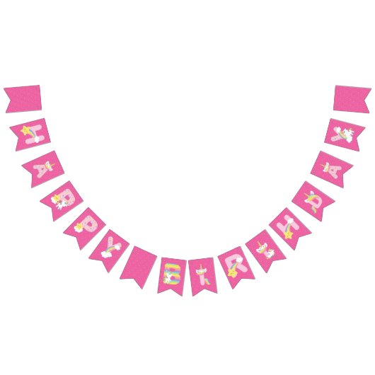 Magical Unicorn Rainbow Birthday Banner (Alle)