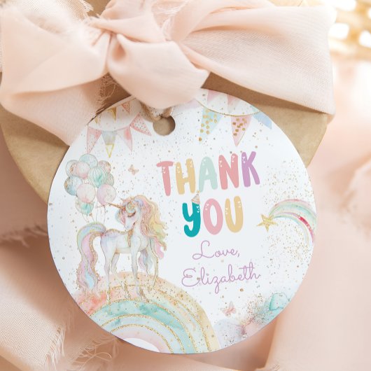 Magical Unicorn Rainbow Birthday Danke Geschenkanhänger