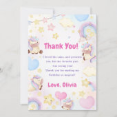 Magical Unicorn Rainbow Birthday Danke Karte (Vorderseite)