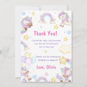 Magical Unicorn Rainbow Birthday Danke Karte (Vorderseite)