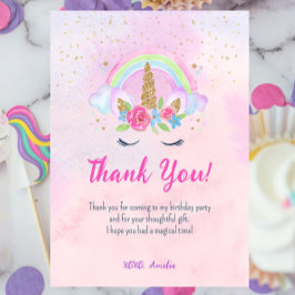 Magical Unicorn Rainbow Birthday Dankeskarte