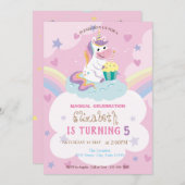 Magical Unicorn Rainbow Birthday Einladung (Vorne/Hinten)