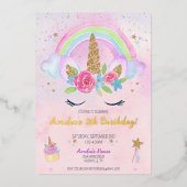 Magical Unicorn Rainbow Birthday Einladung (Vorderseite)