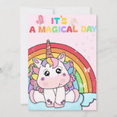 Magical Unicorn Rainbow Birthday Einladung (Vorderseite)