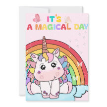 Magical Unicorn Rainbow Birthday Einladung
