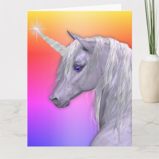 Magical Unicorn Rainbow Birthday Karte (Vorderseite)