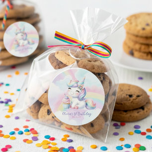 Magical Unicorn Rainbow Birthday Party Aufkleber