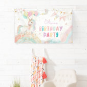 Magical Unicorn Rainbow Birthday Party Banner (Insitu)