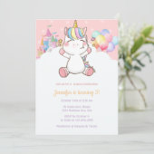 Magical Unicorn Rainbow Birthday Party Einladung (Stehend Vorderseite)