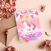 Magical Unicorn Rainbow Birthday Party Einladung