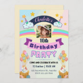 Magical Unicorn Rainbow Birthday Party Einladung (Vorne/Hinten)