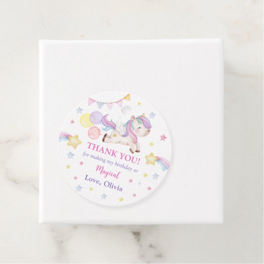Magical Unicorn Rainbow Birthday Party Geschenkanhänger (Beispiel)