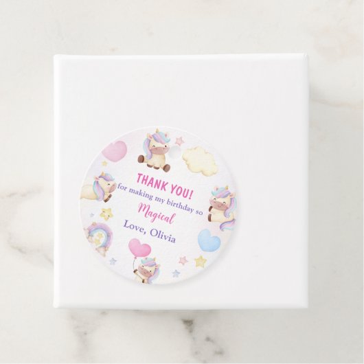 Magical Unicorn Rainbow Birthday Party Geschenkanhänger (Beispiel)