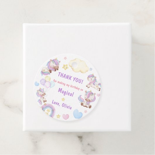 Magical Unicorn Rainbow Birthday Party Geschenkanhänger (Beispiel)