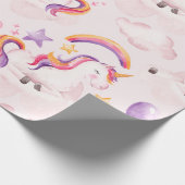 Magical Unicorn Rainbow Birthday Party Geschenkpapier (Ecke)